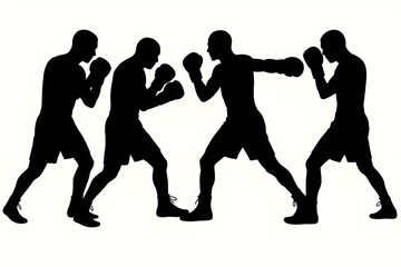 Obraz premium silhouettes of Boxing people