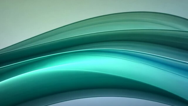 Curving teal and green abstract waves