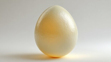 Single Pale Yellow Egg On Light Background