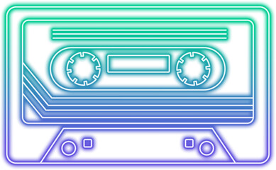 Neon Casstte Tape Sign