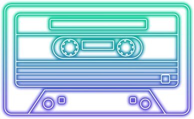 Neon Casstte Tape Sign