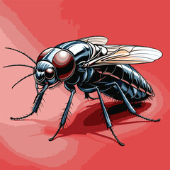 comic style fly vector for graphic design