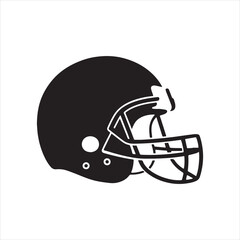 Fototapeta premium Black American Football Helmet - Sports Equipment Icon