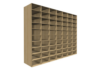 3d empty wooden shelves png