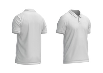 Mens white poloshirt short sleeve tshirt jersey for mockup 3d rendered