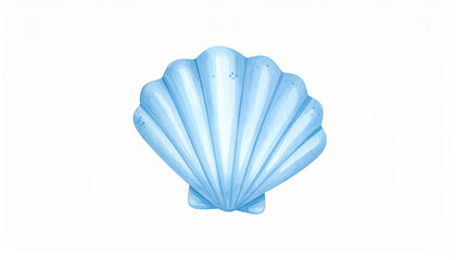 Fototapeta premium Watercolor painting of cute sea shell isolated on white backdrop. Sea world. Hand drawn art.