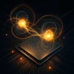 Core of a quantum processor showcasing intricate particle interactions and advanced computational technology