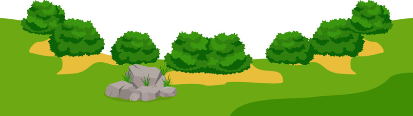 Obraz premium Land Bushes Corner Border