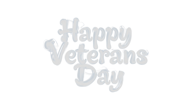 Happy veterans day glass text isolated on a transparent background - veterans day military patriotism holiday celebration november usa american