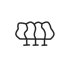 Collection of Tree and Forest Related Line Icons. Editable Stroke for Design, Web Sites, Apps, Cards. Contains Linear Images of Deciduous and Coniferous Trees