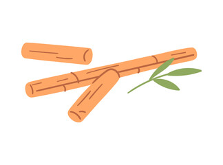 Bamboo massage sticks. Traditional Asian spa tools for muscle therapy, acupressure and reflexology. Hand drawn vector illustration.