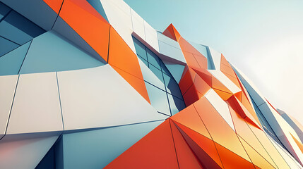 Fototapeta premium Geometric Modern Building Exterior Design