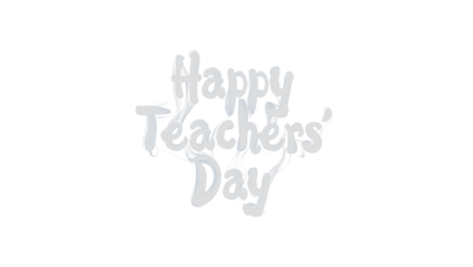 Happy teachers day liquid style text isolated on a transparent background - teachers day teacher appreciation education school teaching