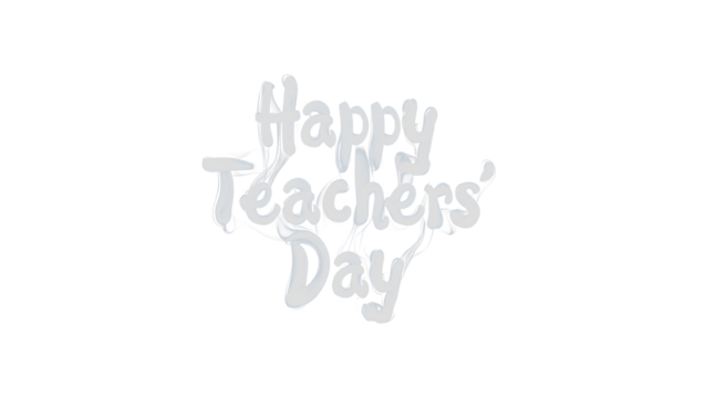 Happy teachers day liquid style text isolated on a transparent background - teachers day teacher appreciation education school teaching - Powered by Adobe