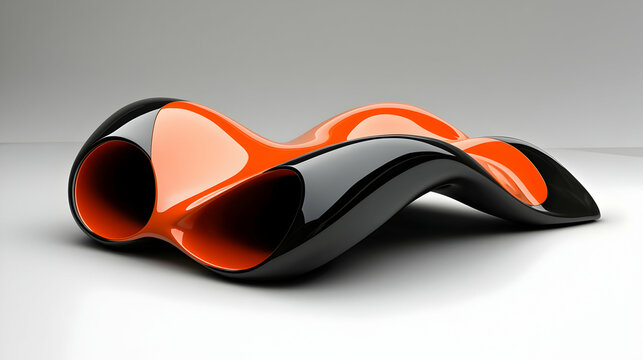 Abstract Orange And Black Futuristic Design