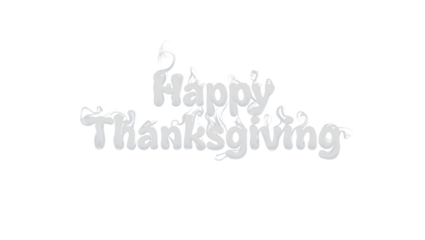 Happy thanksgiving text design isolated on a transparent background - thanksgiving holiday autumn fall harvest gratitude family