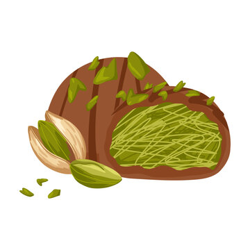 chocolate pistachio candy with nuts clip art preview