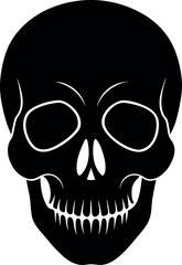 Fototapeta premium Skulls collection with outline vector art, cut out style in front view, hand hrawn skull head design template.