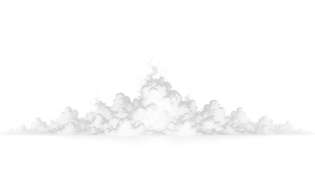 Dramatic grayscale cloud formation isolated on a transparent background - cloud smoke explosion dramatic grayscale monochrome weather