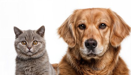 Playful Bond A Cozy Living Room Moment with a Golden Retriever and British Shorthair Cat, Set against a Warm Sunlit Backdrop, Creating a Snug and Inviting Atmosphere.