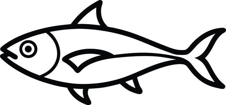 kingfish icon line art vector illustration on transparent background