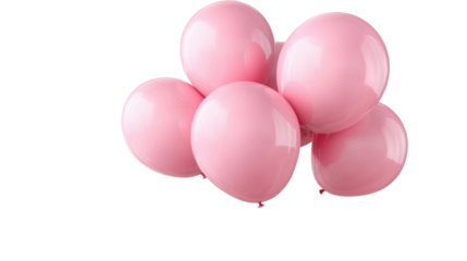 pink balloons isolated on white background