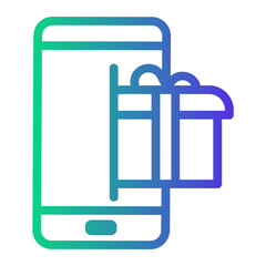 mobile phone Line Gradient Icon