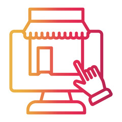online marketplace Line Gradient Icon