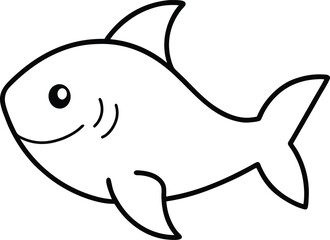 Obraz premium nurse shark icon line art vector illustration on transparent background