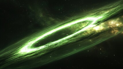 Glowing Green Cosmic Phenomenon green glowing cosmic space galaxy nebula cosmos universe starfield