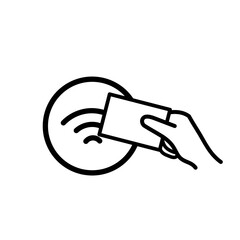 Contactless NFC wireless pay sign logo. Credit card nfc payment vector concept. payment icon.