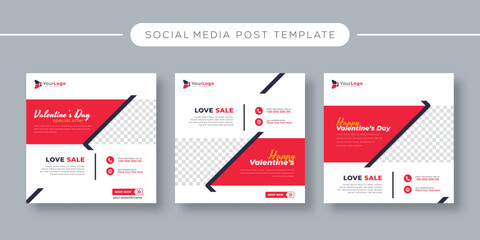 Valentine’s Day Sale Social Media Banner Template – Editable Vector Design for Romantic Promo, Gift Discount, and Love-Themed Marketing Post