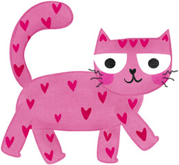 pink cat with a heart