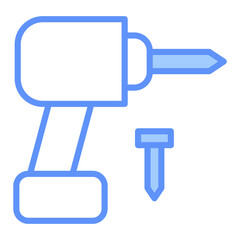 Drill Outline Blue Color Icon