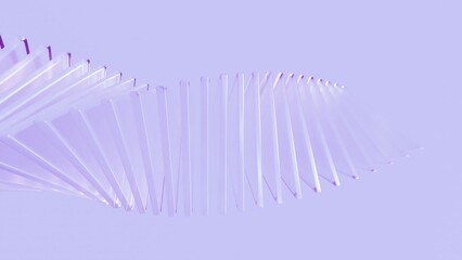 3D render of abstract shape in soft violet tones. Smooth twisted structure captured in clean minimal style, ideal for headers, backgrounds, or modern visual design.