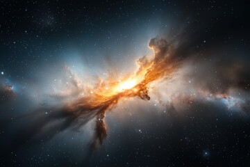 Cosmic Nebula Cloud in Deep Space, Glowing Star Formation nebula star formation cosmic glowing space