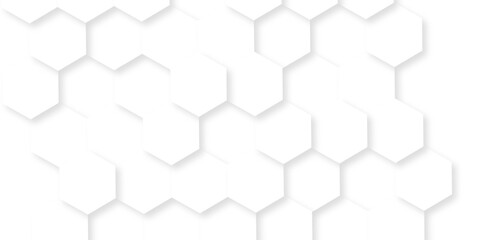 Naklejka premium Abstract white hexagon concept background. Seamless bright white abstract honeycomb. Technology for design element vector abstract background.