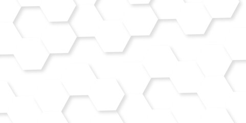 Abstract white hexagon concept background. Seamless bright white abstract honeycomb. Technology for design element vector abstract background.
