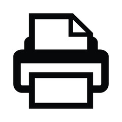Printer icon with sheet of paper outline