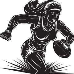 Fototapeta premium female football player silhouettes vector graphic design