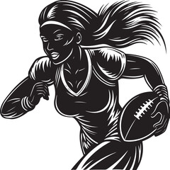 female football player silhouettes vector graphic design