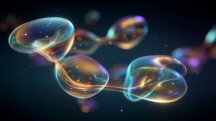 Abstract Glowing Colorful Bubbles