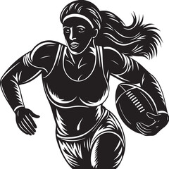 Fototapeta premium female football player silhouettes vector graphic design