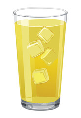 Lemonade Beverage Glass - Vector Illustration