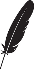 Fototapeta premium Elegant black feather vector icon .