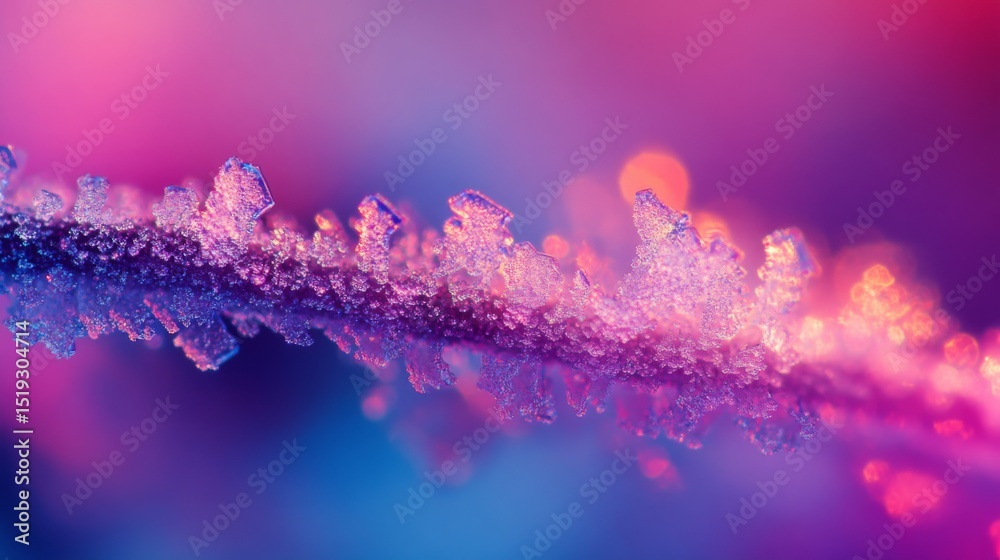 Wall mural this vibrant image showcases a colorful frozen branch. the interplay of color and texture creates an