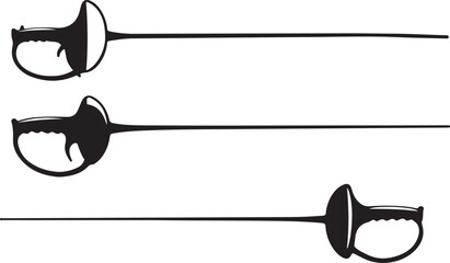 Fencing Sword Silhouette Clipart Vector – Epee, Foil, Sabre Sports Design