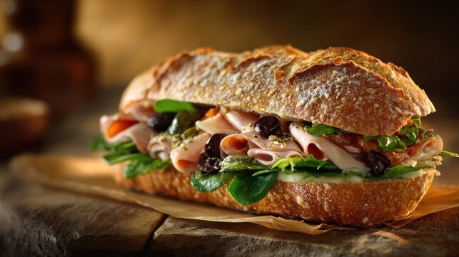 A stunning image of delicious, tasty, panera bread, food photography.
