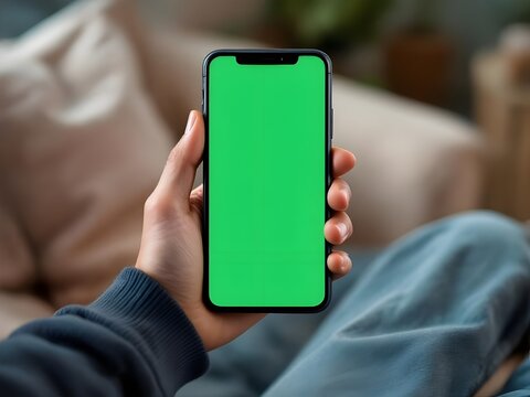Green screen smartphone screenshot 