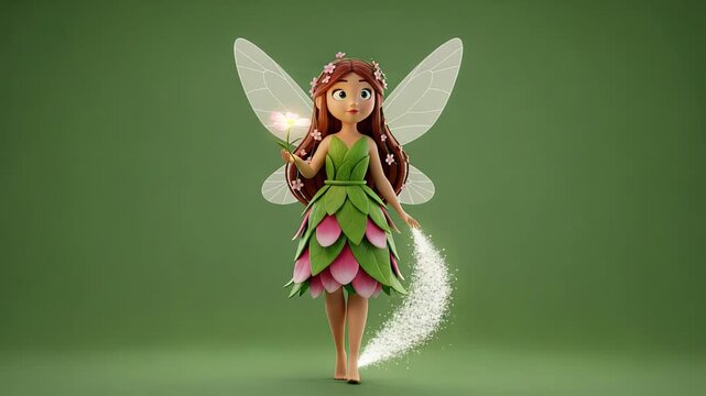 Forest fairy with glowing wings